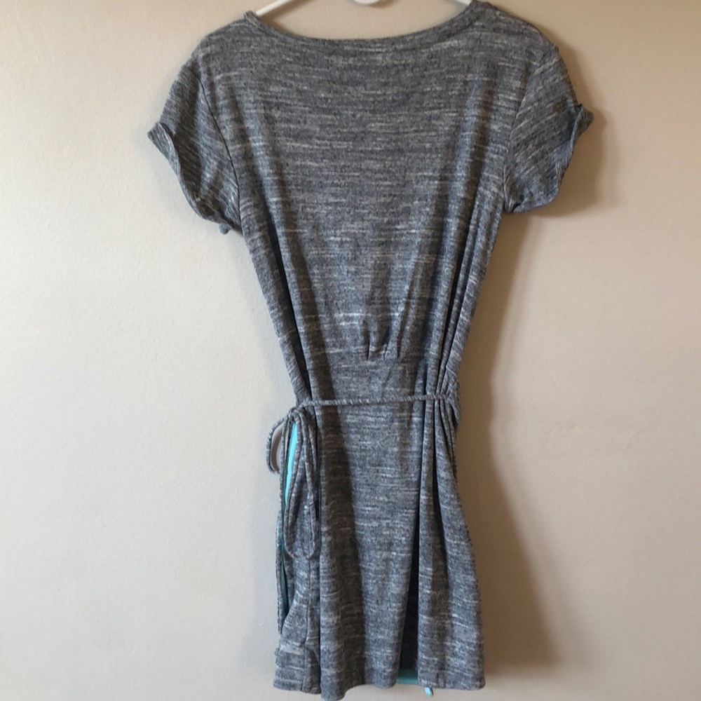 Anthropologie Maeve cotton wrap dress in gray - Picture 3 of 8